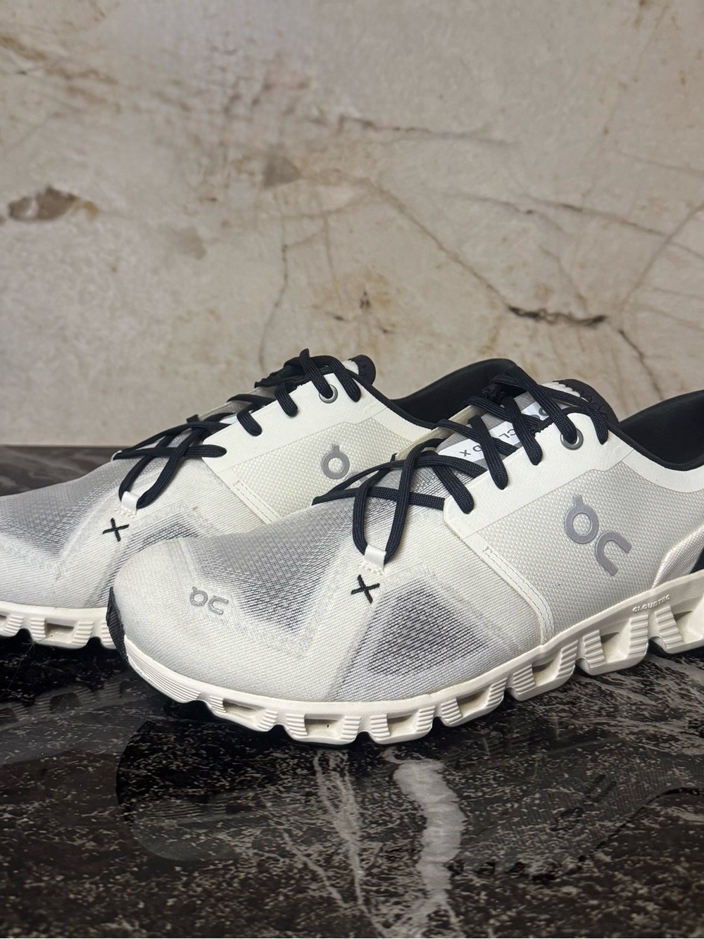 On Running Cloud X 3 Men’s Athletic Shoes — Ivory and Black